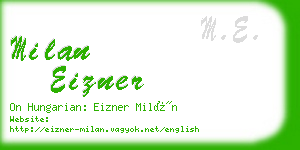 milan eizner business card